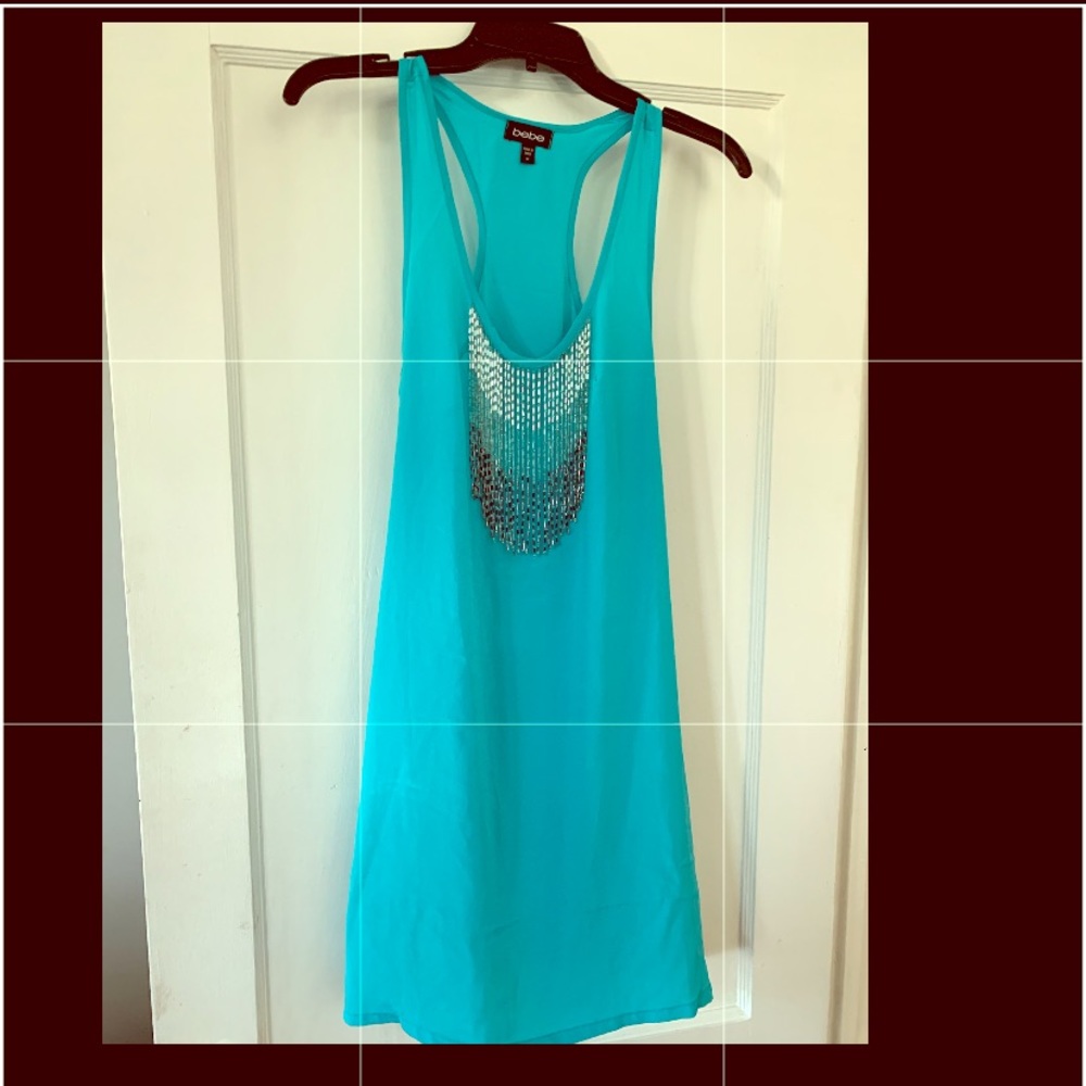 Bebe aqua embellished shirt/dress